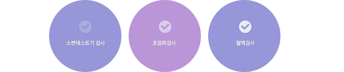소변테스트기 검사 / 초음파검사 / 혈액검사